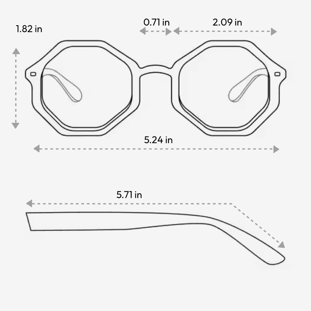 Silver Octagonal Glasses - image 2